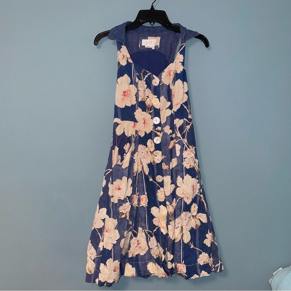 Anthropologie Camellia Collared Dress Linen Blend Size 4